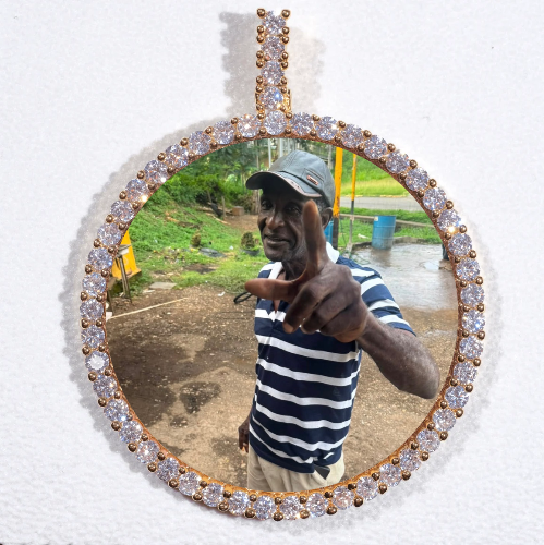 LARGE 3D CIRCLE CUSTOM PICTURE PENDANT