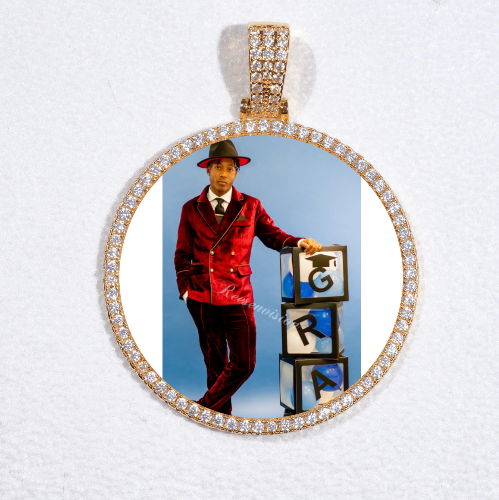 MEDIUM 3D CIRCLE CUSTOM PICTURE PENDANT