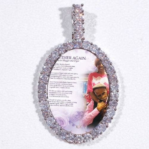 Large 3D Oval Custom Picture Pendant
