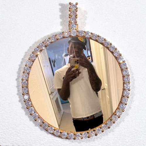 LARGE 3D CIRCLE CUSTOM PICTURE PENDANT