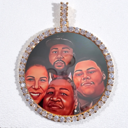 LARGE 3D CIRCLE CUSTOM PICTURE PENDANT