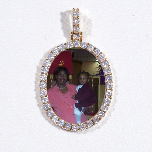 3D Oval Custom Picture Pendant