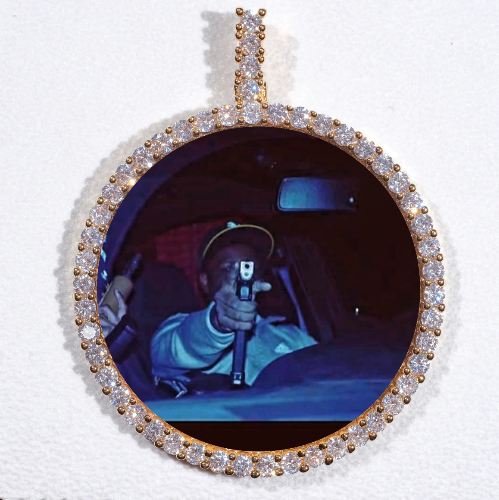 LARGE 3D CIRCLE CUSTOM PICTURE PENDANT