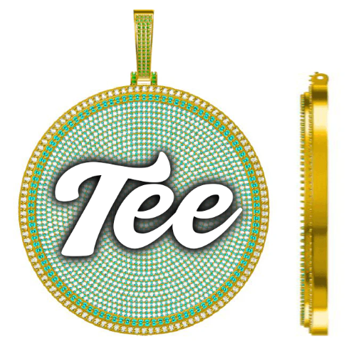 CUSTOM LETTER NECKLACE 3D BIG DISC