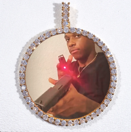 LARGE 3D CIRCLE CUSTOM PICTURE PENDANT
