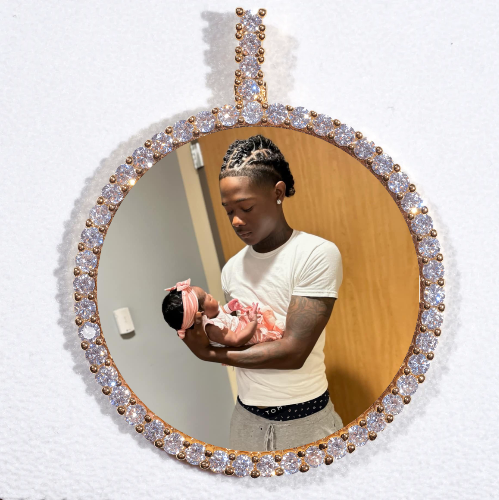 LARGE 3D CIRCLE CUSTOM PICTURE PENDANT