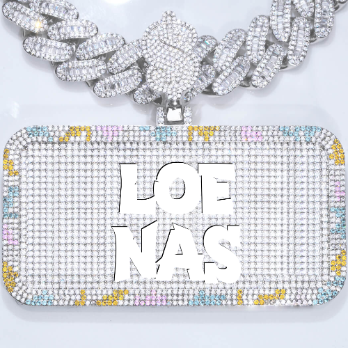 CUSTOM LETTER NECKLACE 3D COLORFUL SQUARE