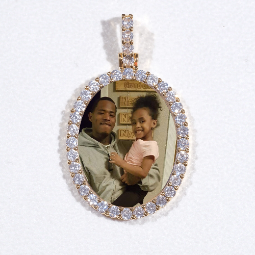 3D Oval Custom Picture Pendant