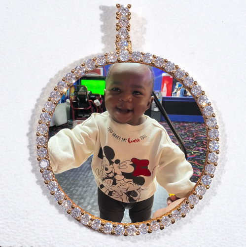 LARGE 3D CIRCLE CUSTOM PICTURE PENDANT