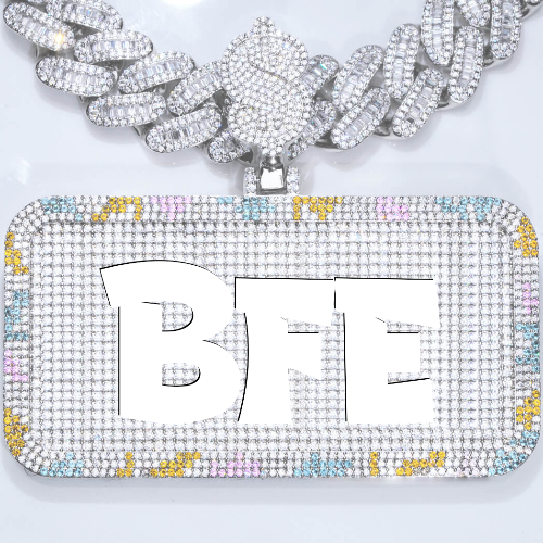CUSTOM LETTER NECKLACE 3D COLORFUL SQUARE