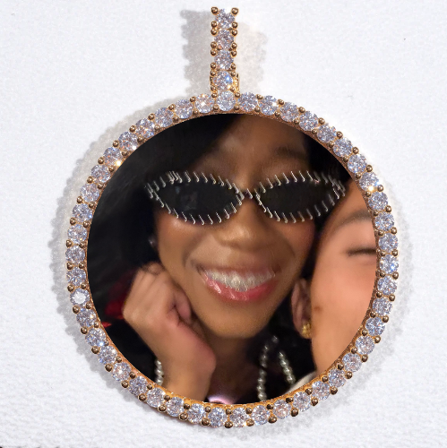 LARGE 3D CIRCLE CUSTOM PICTURE PENDANT