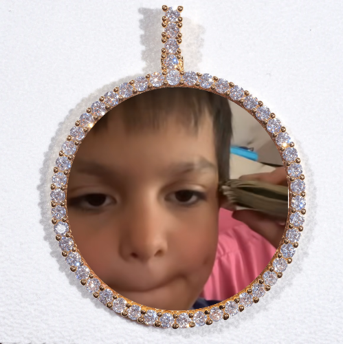 LARGE 3D CIRCLE CUSTOM PICTURE PENDANT