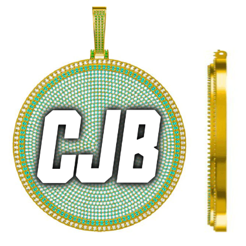 CUSTOM LETTER NECKLACE 3D BIG DISC