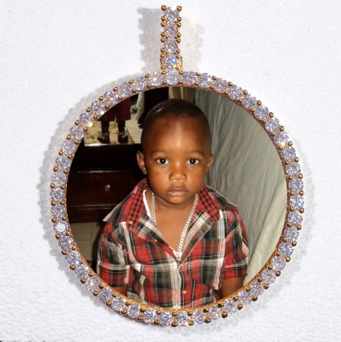 LARGE 3D CIRCLE CUSTOM PICTURE PENDANT