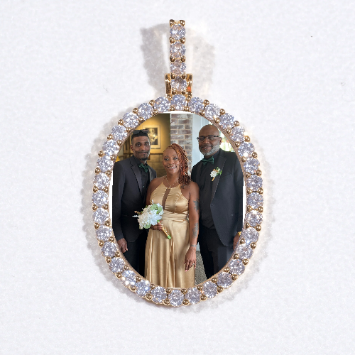 3D Oval Custom Picture Pendant