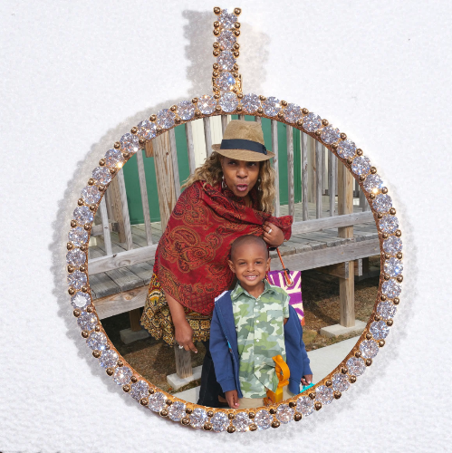 LARGE 3D CIRCLE CUSTOM PICTURE PENDANT