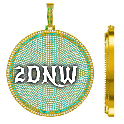 CUSTOM LETTER NECKLACE 3D BIG DISC