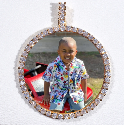 LARGE 3D CIRCLE CUSTOM PICTURE PENDANT