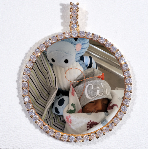 LARGE 3D CIRCLE CUSTOM PICTURE PENDANT