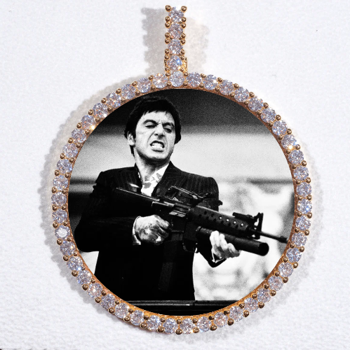 LARGE 3D CIRCLE CUSTOM PICTURE PENDANT
