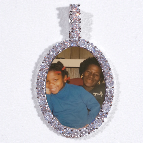 Large 3D Oval Custom Picture Pendant