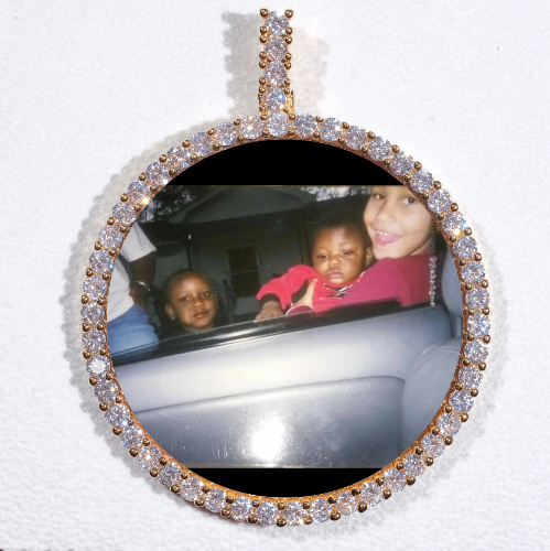 LARGE 3D CIRCLE CUSTOM PICTURE PENDANT