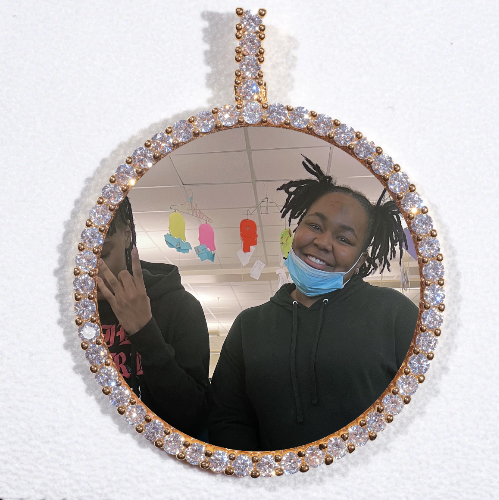 LARGE 3D CIRCLE CUSTOM PICTURE PENDANT