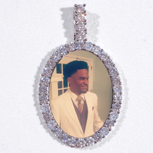 Large 3D Oval Custom Picture Pendant