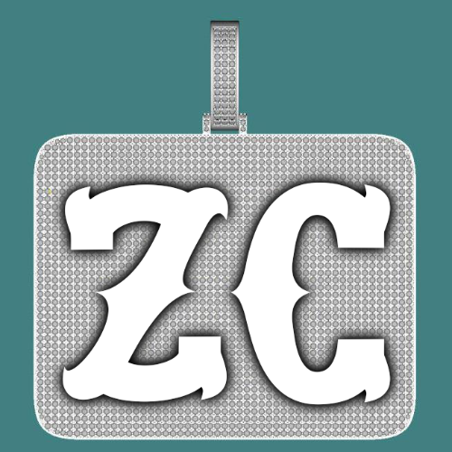 CUSTOM LETTER NECKLACE 3D BIG SQUARE