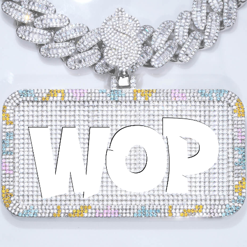 CUSTOM LETTER NECKLACE 3D COLORFUL SQUARE