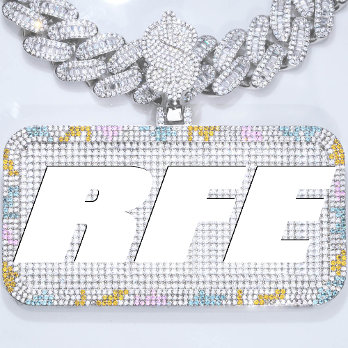 CUSTOM LETTER NECKLACE 3D COLORFUL SQUARE