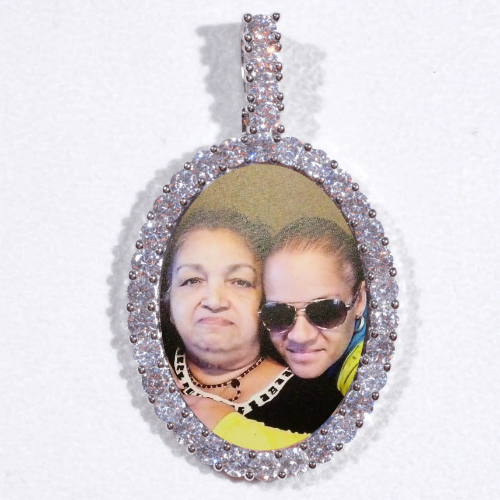 Large 3D Oval Custom Picture Pendant
