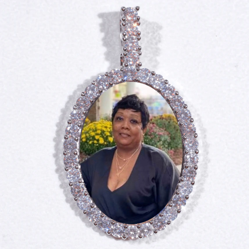 Large 3D Oval Custom Picture Pendant