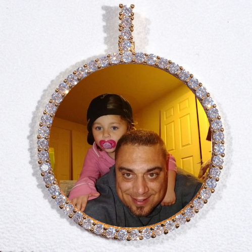 LARGE 3D CIRCLE CUSTOM PICTURE PENDANT