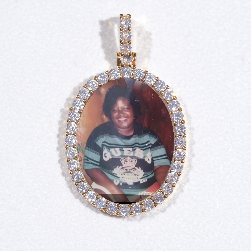 3D Oval Custom Picture Pendant