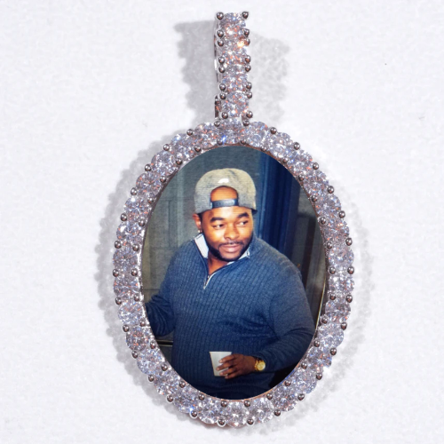 Large 3D Oval Custom Picture Pendant