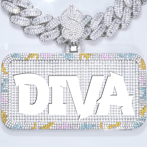 CUSTOM LETTER NECKLACE 3D COLORFUL SQUARE