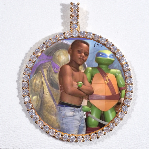LARGE 3D CIRCLE CUSTOM PICTURE PENDANT