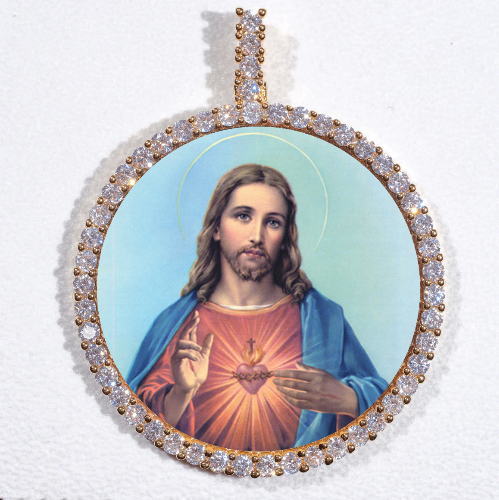 LARGE 3D CIRCLE CUSTOM PICTURE PENDANT