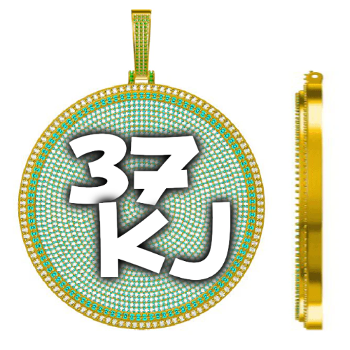 CUSTOM LETTER NECKLACE 3D BIG DISC