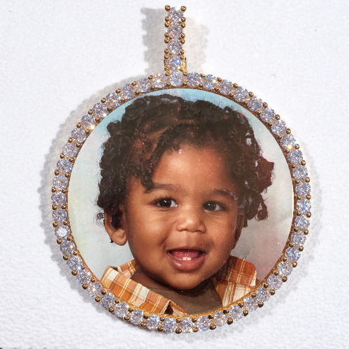 LARGE 3D CIRCLE CUSTOM PICTURE PENDANT