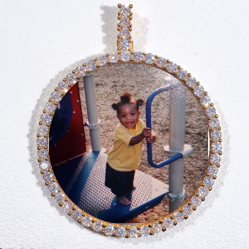LARGE 3D CIRCLE CUSTOM PICTURE PENDANT