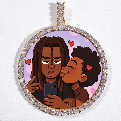 LARGE 3D CIRCLE CUSTOM PICTURE PENDANT