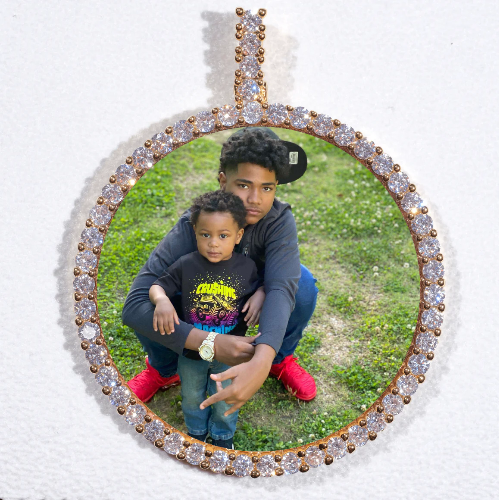 LARGE 3D CIRCLE CUSTOM PICTURE PENDANT