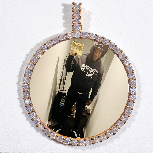 LARGE 3D CIRCLE CUSTOM PICTURE PENDANT