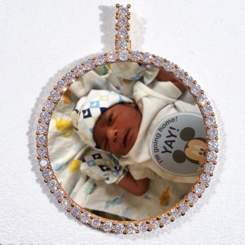 LARGE 3D CIRCLE CUSTOM PICTURE PENDANT