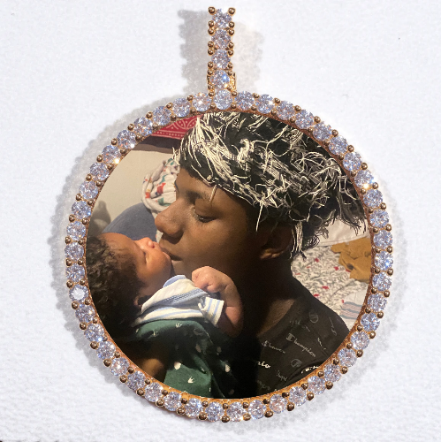 LARGE 3D CIRCLE CUSTOM PICTURE PENDANT