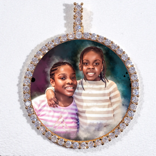 LARGE 3D CIRCLE CUSTOM PICTURE PENDANT