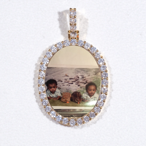 3D Oval Custom Picture Pendant