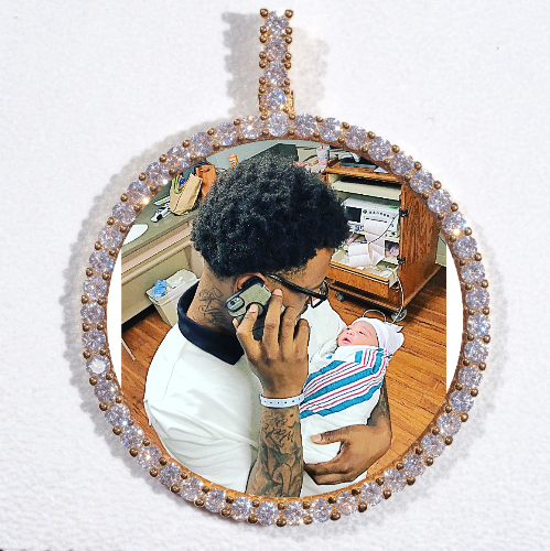 LARGE 3D CIRCLE CUSTOM PICTURE PENDANT